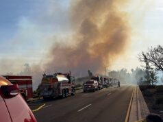 Imperial Valley Fire Departments Aid in Fighting Border 2 Fire in San Diego County